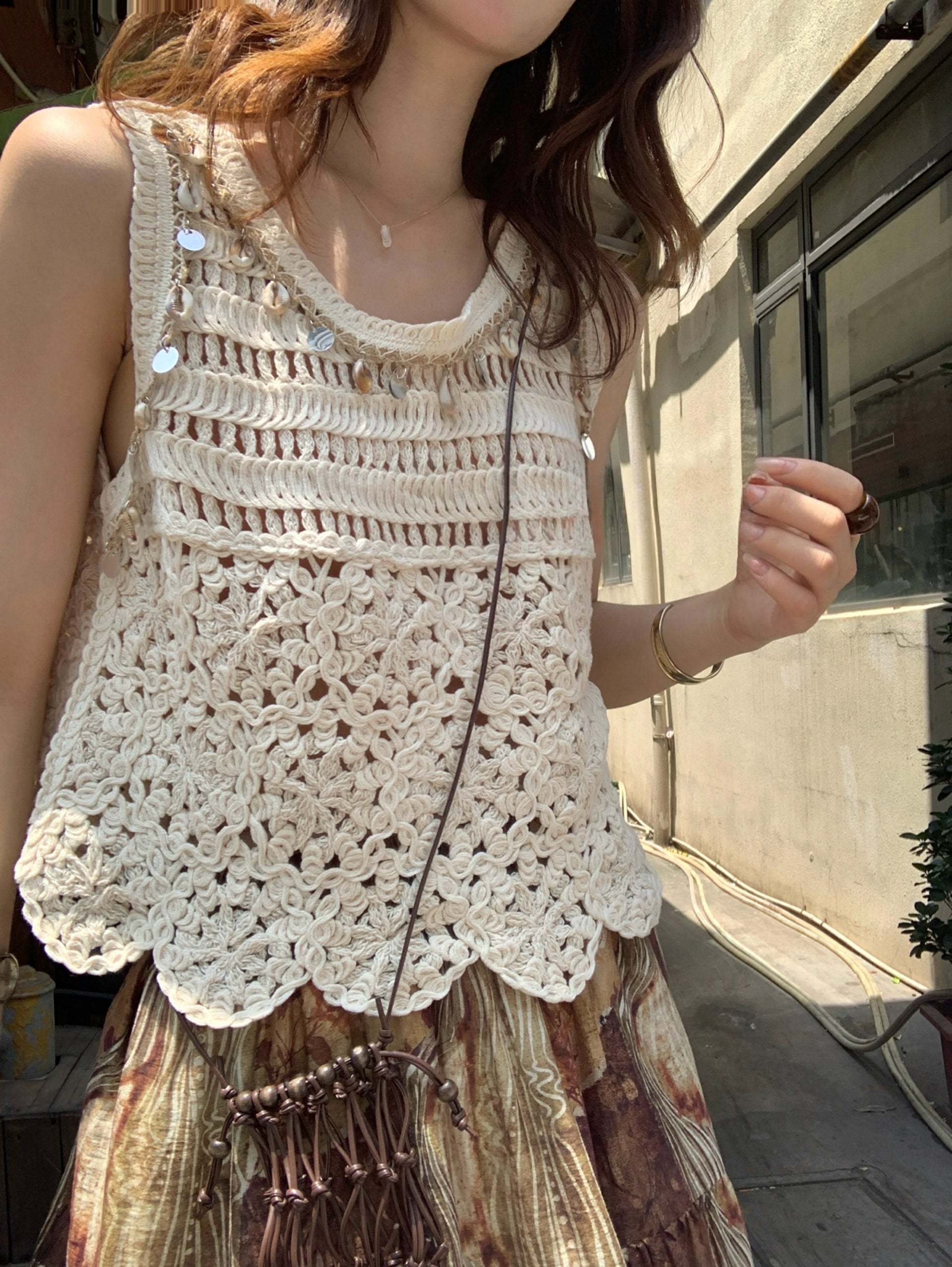 Kelly Designs Hollow-out knitted Tank Top (Instock)