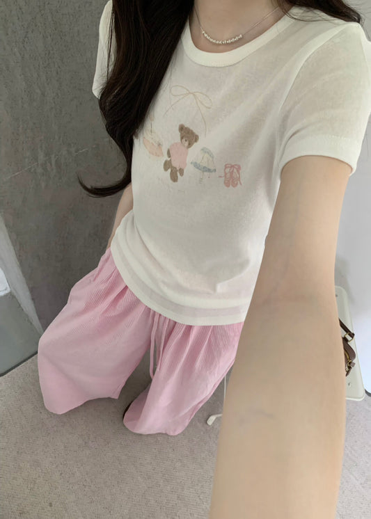 Kelly Designs Cartoons Slim White TShirt (Instock)