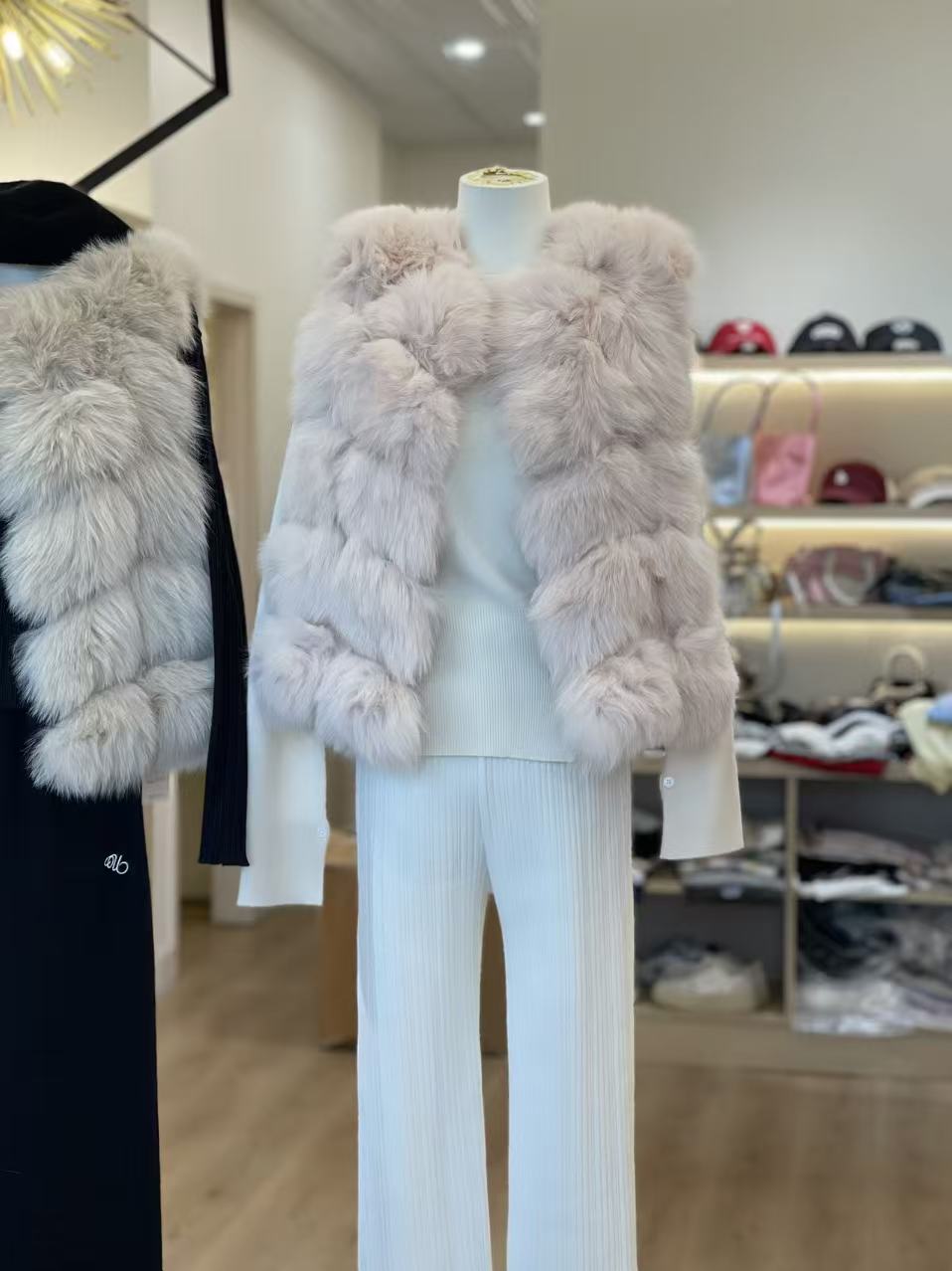 Kelly Designs Fox Fur Vest Jacket-2 Colors (Instock)