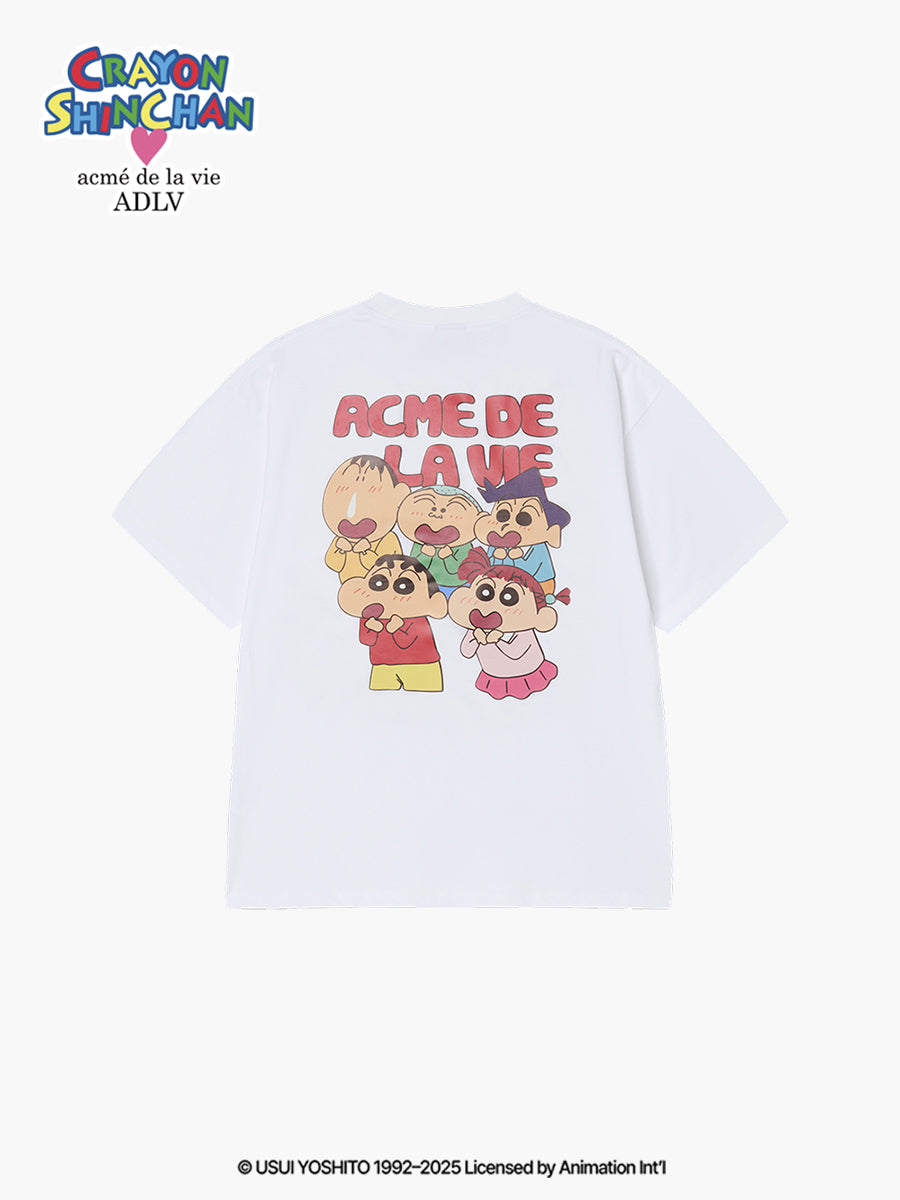 ADLV SHINCHAN AND FRIENDS SHORT SLEEVE WHITE T-SHIRT (Instock)