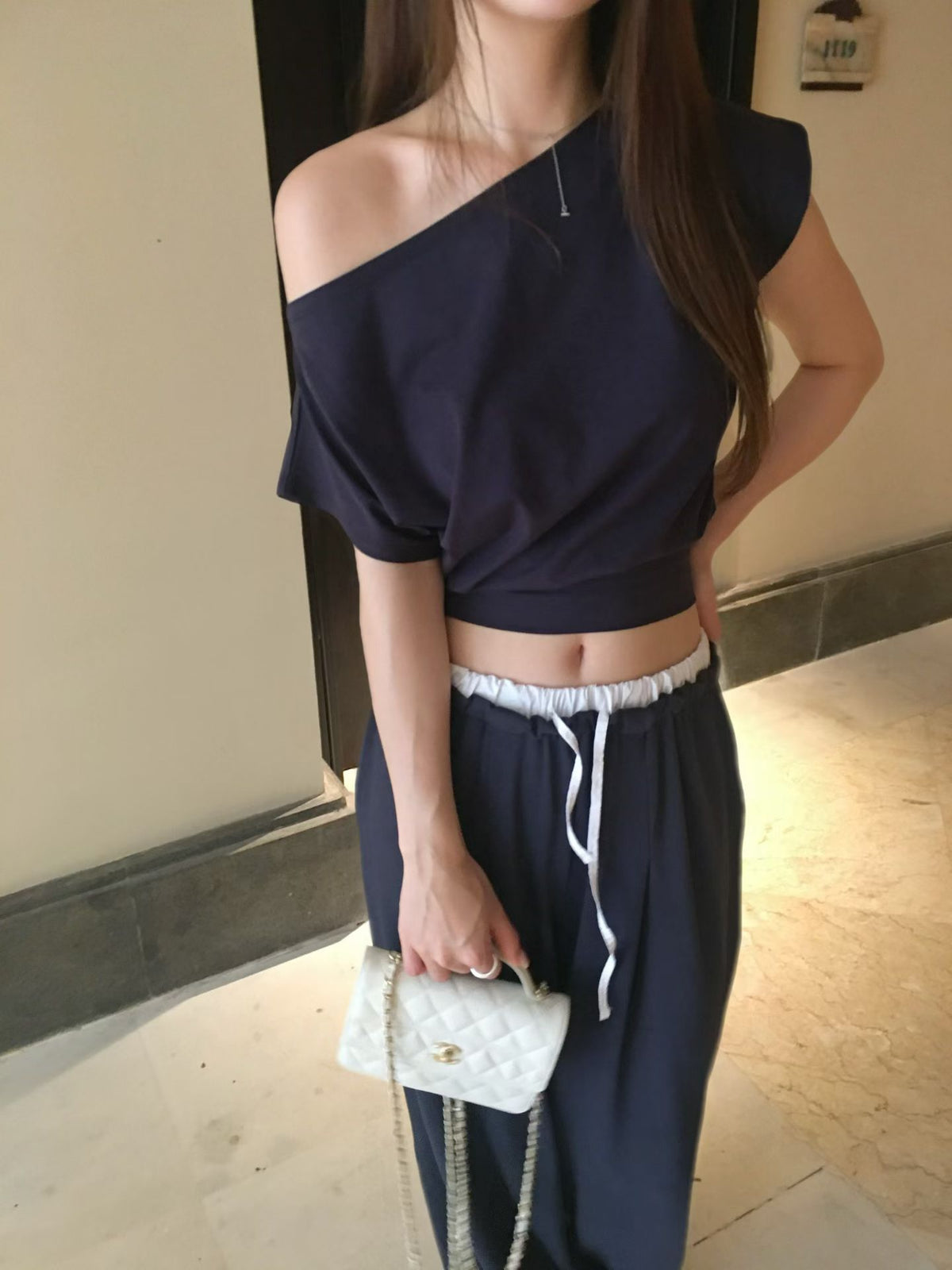 Korean APM Collection Vegetable Navy Pants (Instock)