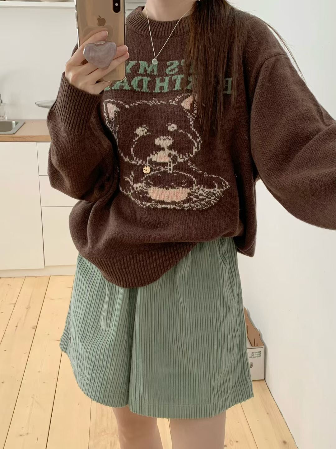 Korean APM Collection Three Colors Puppy Knit Sweater (Instock)