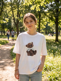 Korean APM Collection Hand Made Bear Tshirt -2 Colors (Instock)