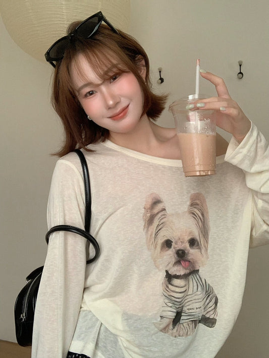 Kelly Designs Spring Long Sleeves Puppy Casual Top (Instock)