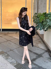 Kelly Designs Butterfly Print Silk-Feel Shift Dress (Instock)