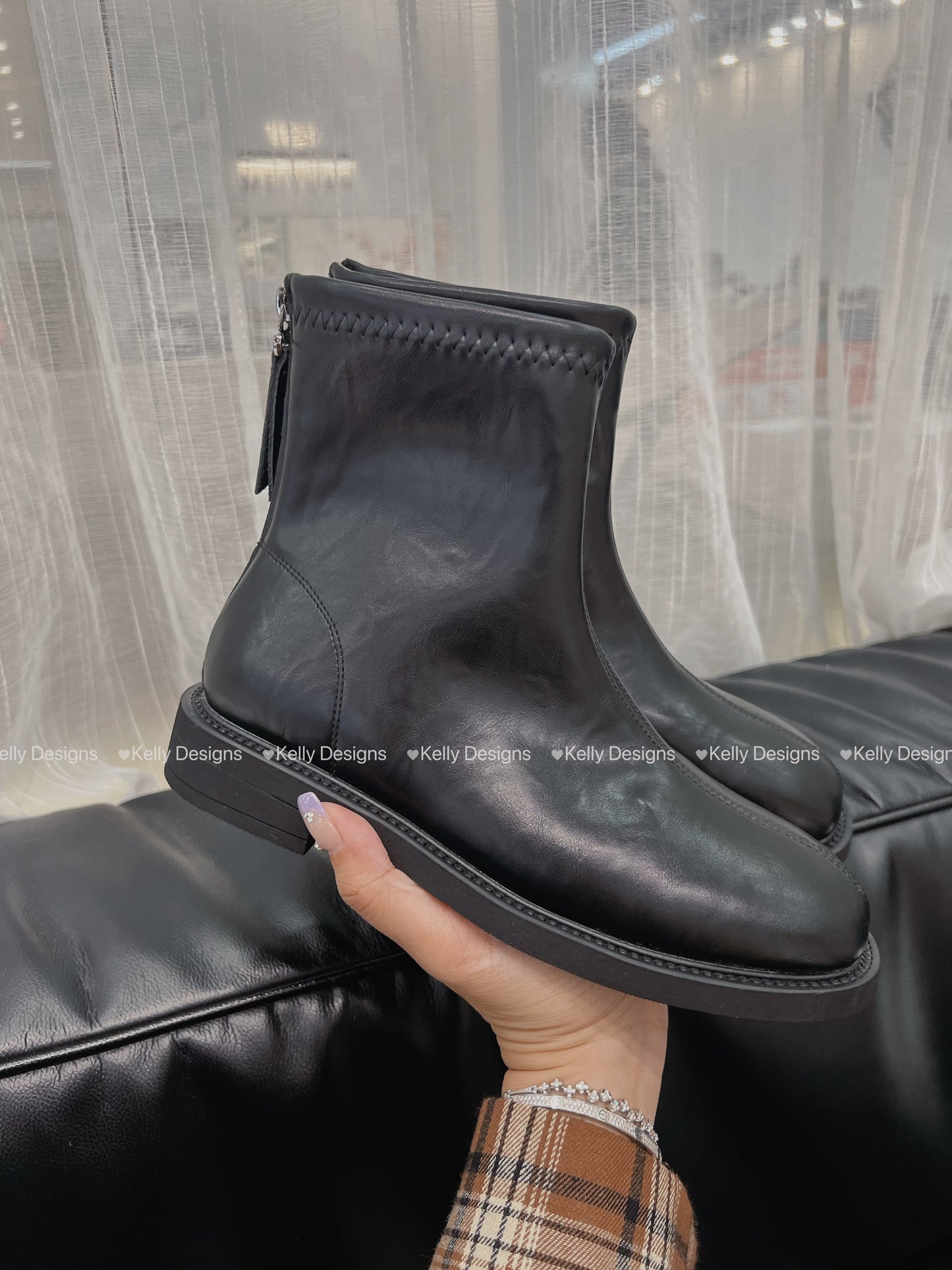 Kelly Designs Pu Leather Short Boots (Instock)