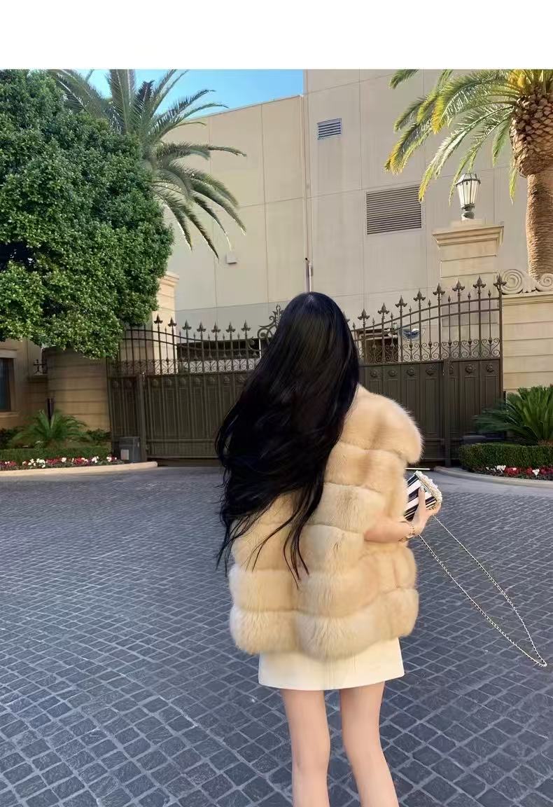 Kelly Designs Fox Fur Vest 2 colors Jacket (Instock)