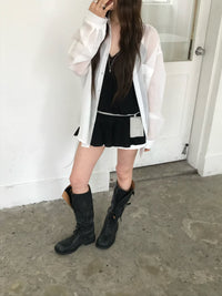 Robe coréenne col V APM-2 coloris (En stock)
