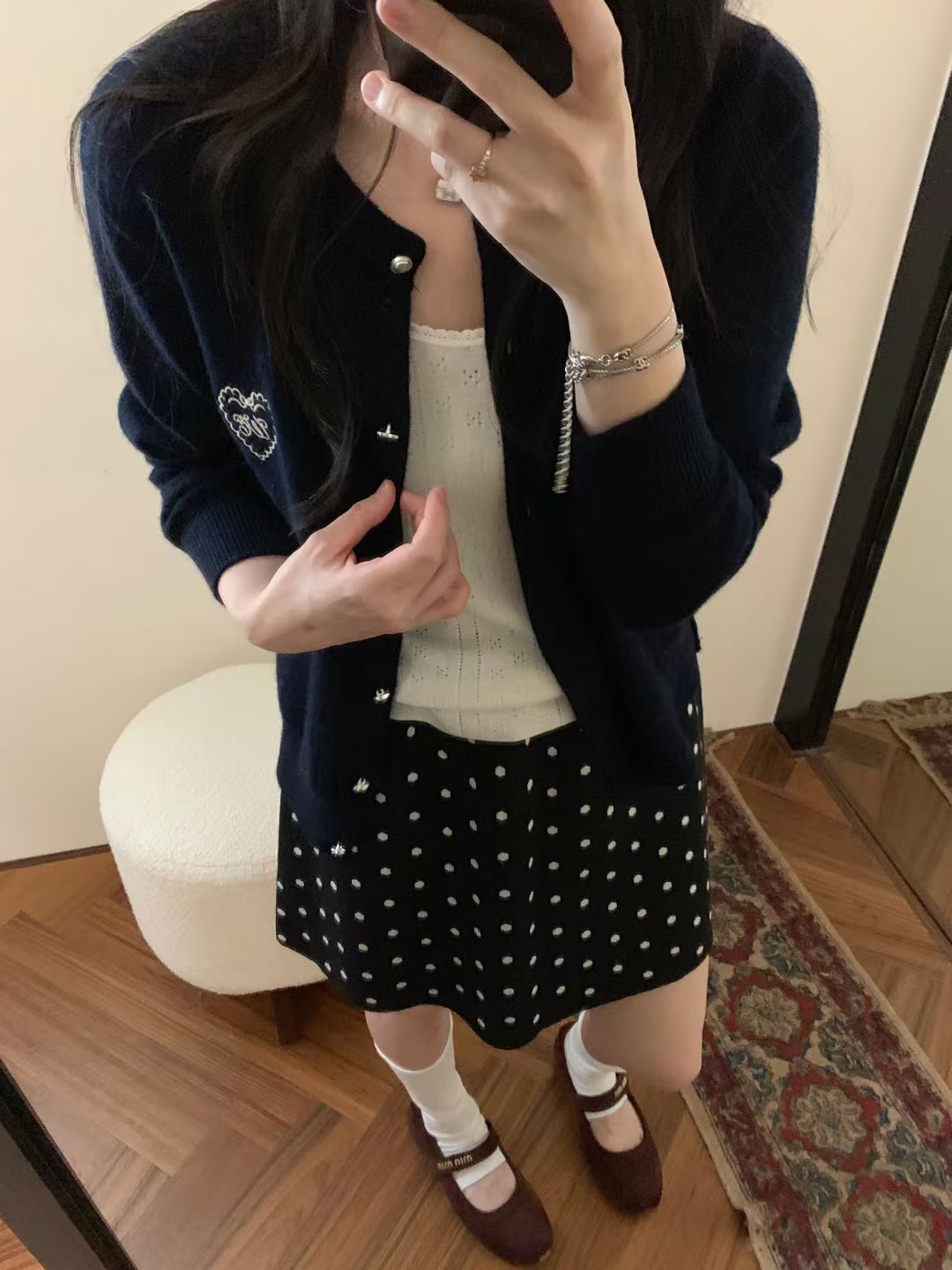 Kelly Designs Navy Raccoon Cardigan (Instock)