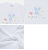 ADLV WOMAN TWINKLE JEWELRY BUNNY SHORT SLEEVE WHITE T-SHIRT(Instock)