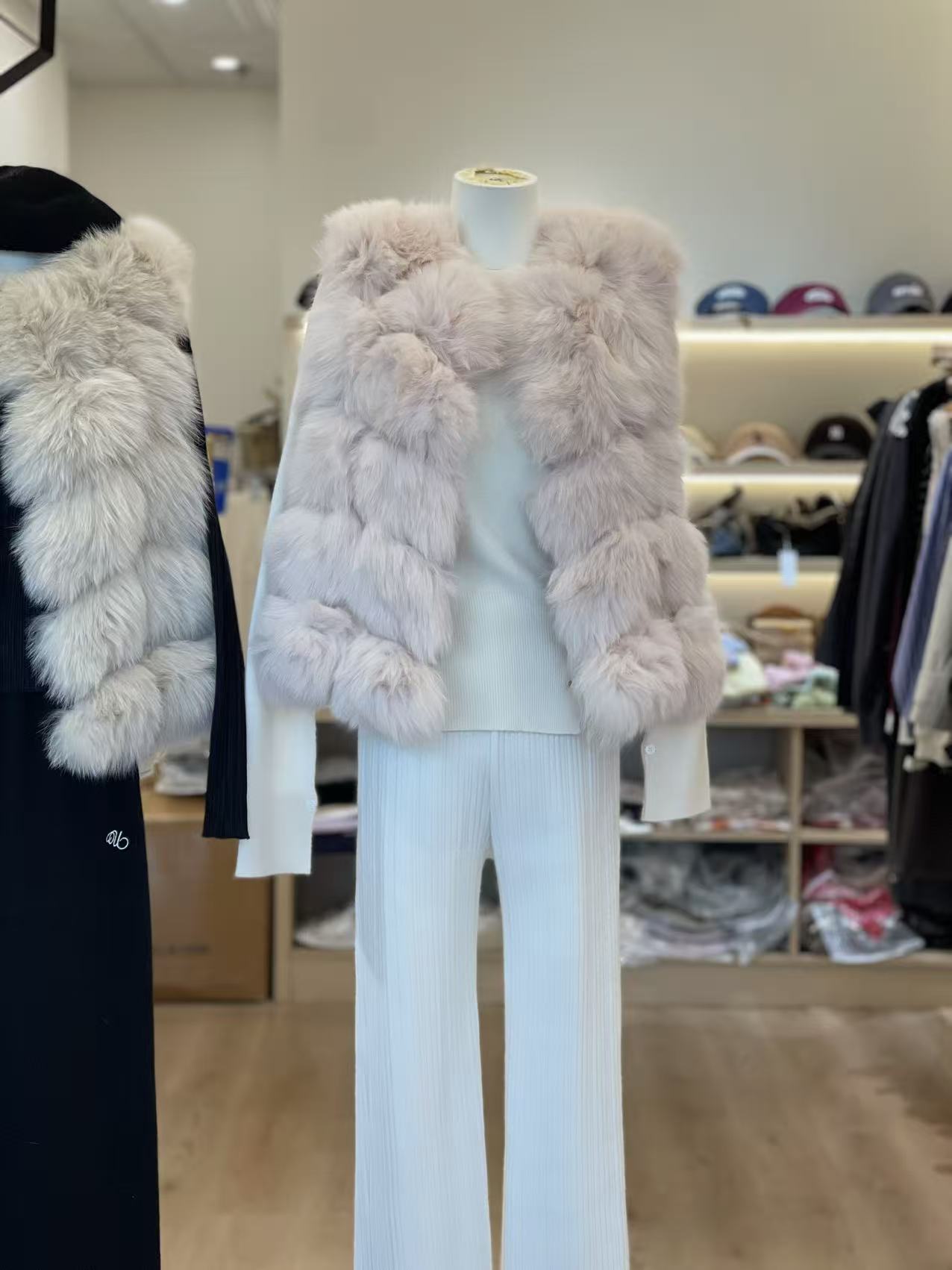 Kelly Designs Fox Fur Vest Jacket-2 Colors (Instock)