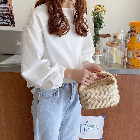 Kelly Designs Minimalist Summer Woven Shoulder Bag(Instock)