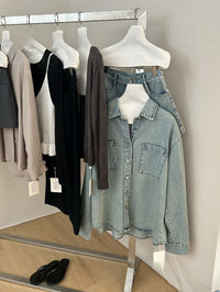 Kelly Designs  Denim Two-Piece Set – Oversized Shirt & High-Waist Shorts (Instock)