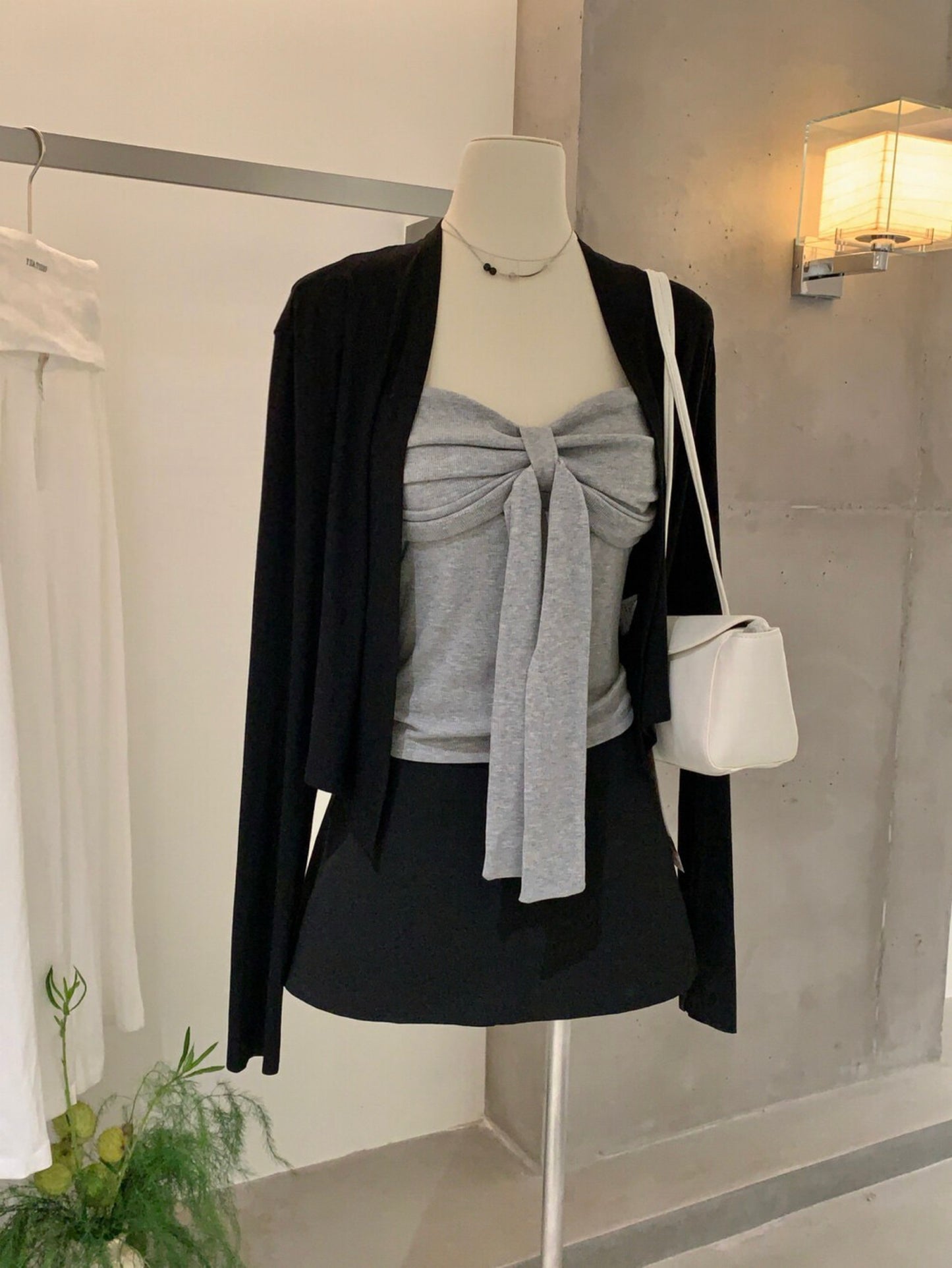 Kelly Designs  2-Piece Ribbed Tank & Cardigan Set | Built-in Bra (Instock)