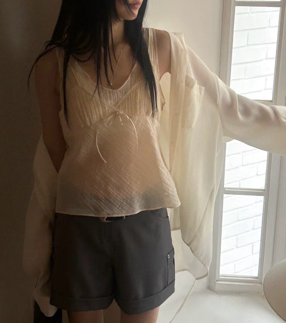 Korean APM Collection Shirt&Inner Lace Blouse-2 Colors (Instock)