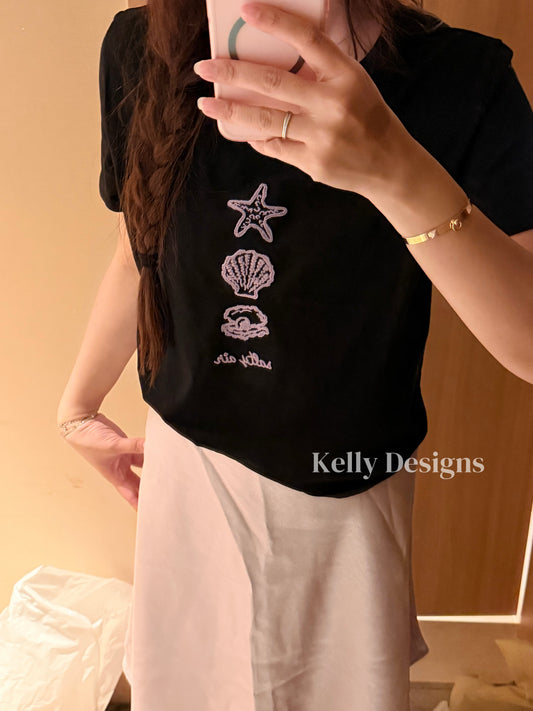 Korean APM Collection Purple Shell Black Tshirt (Instock)