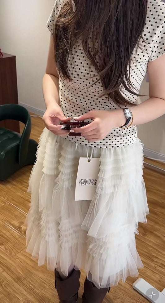 Korean APM Collection Puffy White Skirt (Instock)