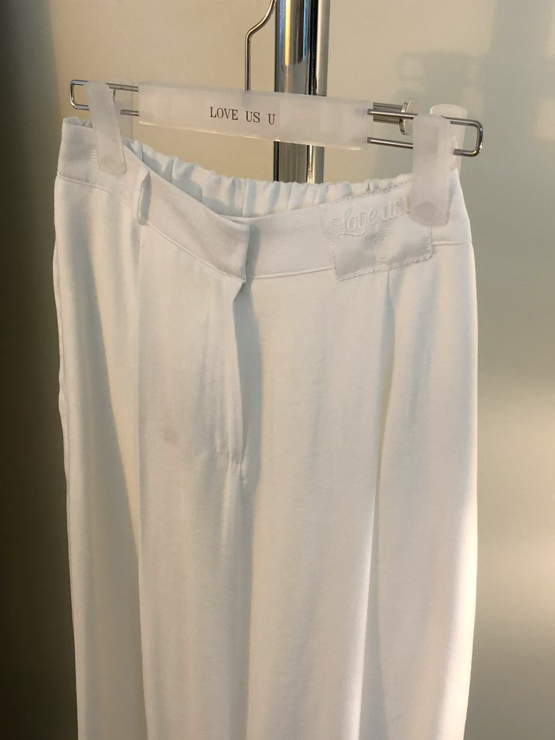 Korean Semi-Elastic Waist Wide Leg Pants (Instock)