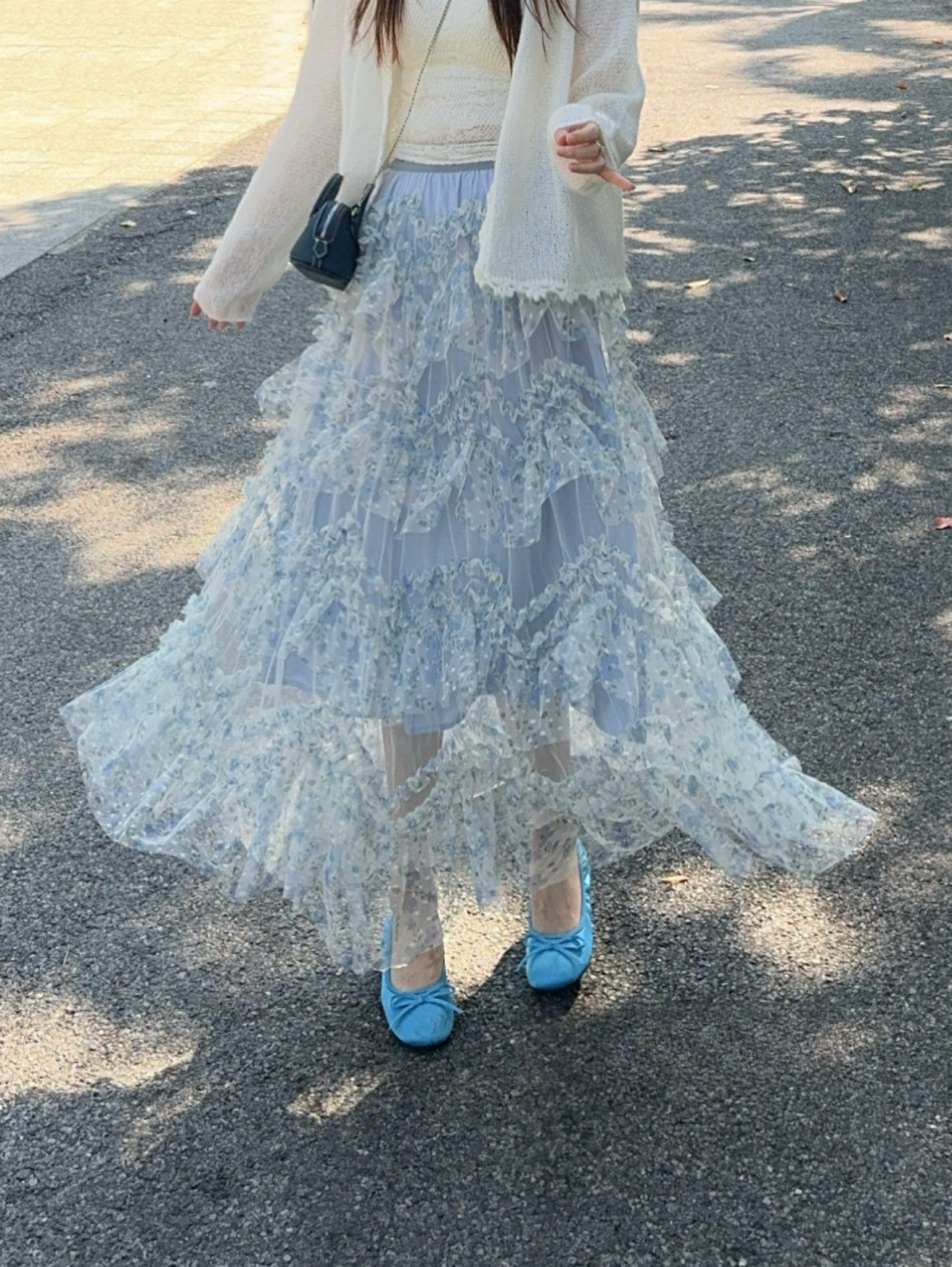 Kelly Designs Romantic Layered Tulle Maxi Skirt – Blue (Instock)