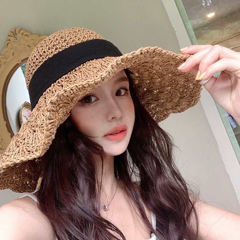 Kelly Designs Bow-Knot Brim Brown Hat (Instock)