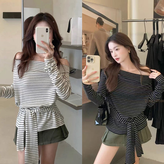 Kelly Designs Two Colors Stripe 2-ways Top (Instock)