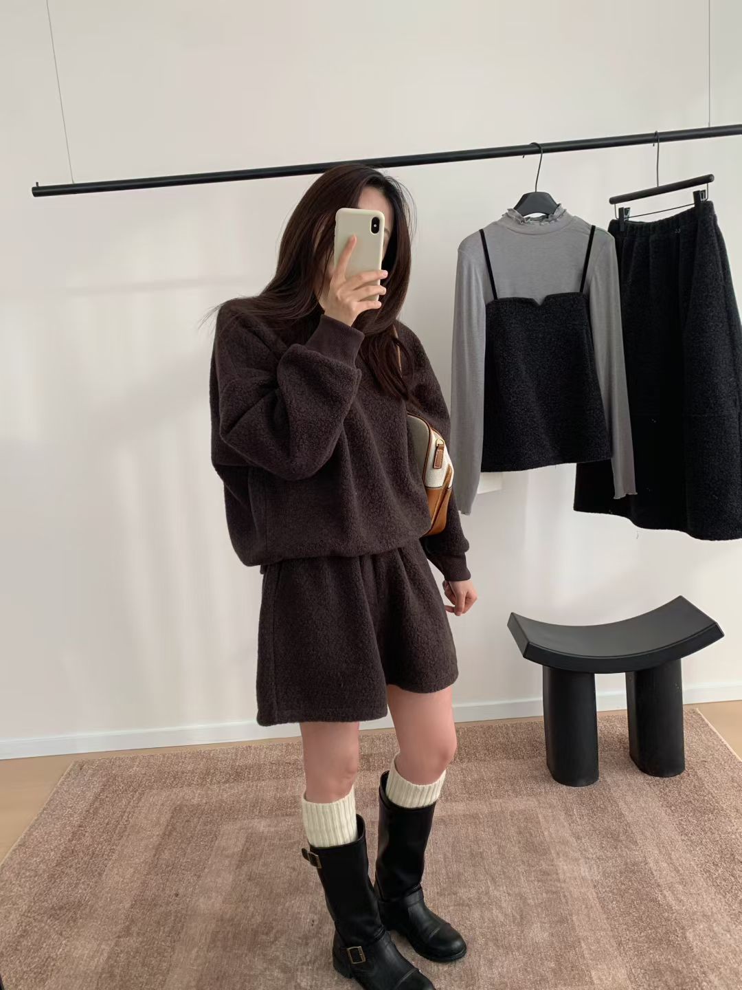 Kelly Designs Fleece Sweatshirt & Faux Fur Scarf 3-Piece Set (Instock)