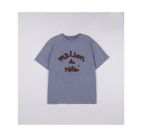 Rolarola MAISON DE ROLA EMBROIDERY PIGMENT LOOSE FIT T-SHIRT BLUE (Instock)