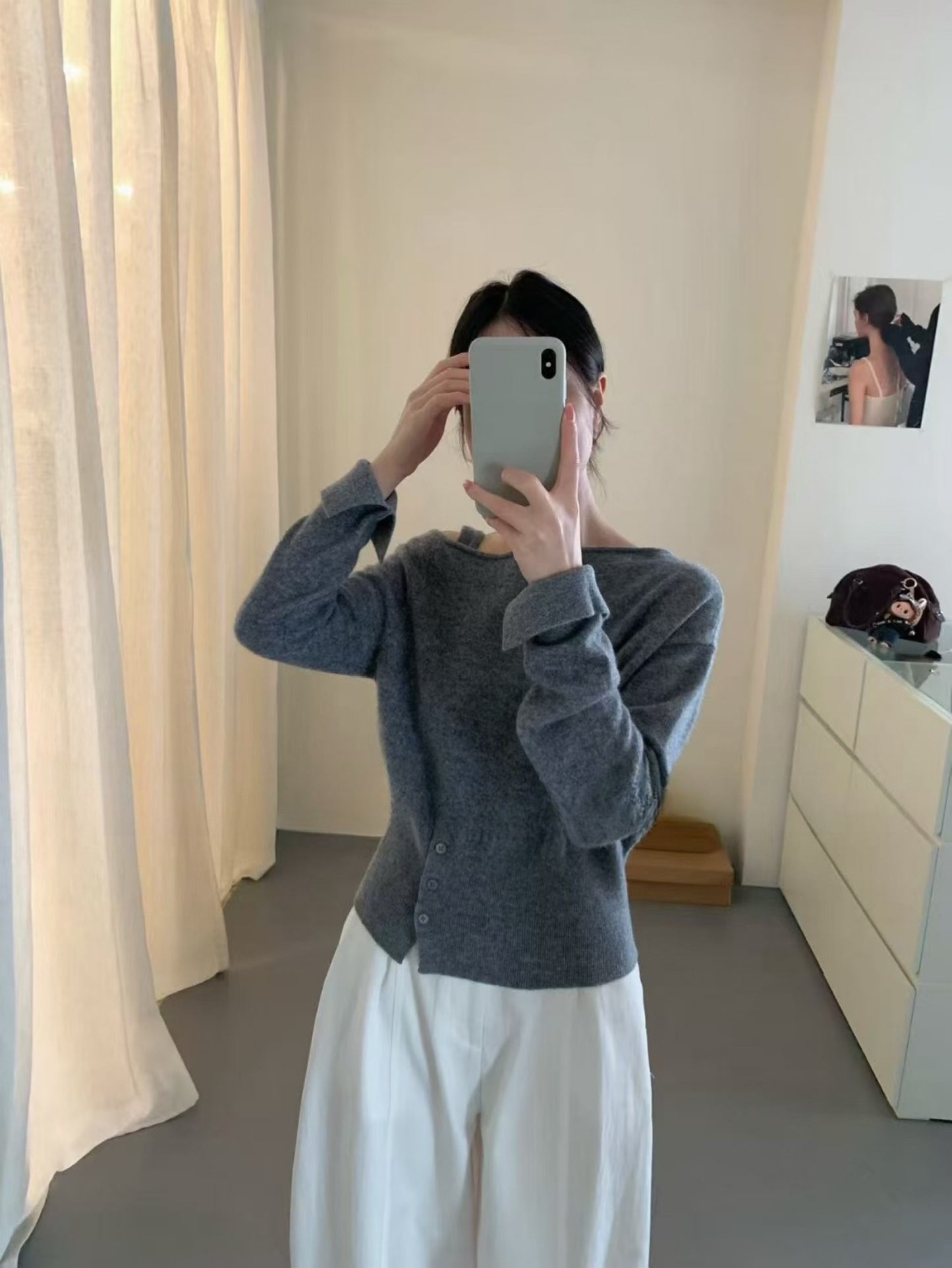 Kelly Designs Off Shoulder Gray Top (Instock)