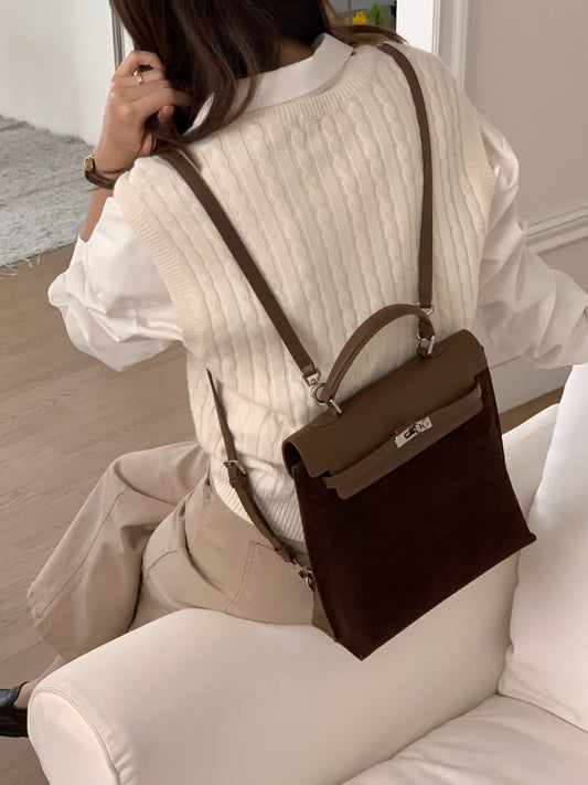 Korean APM Collection Three Ways Shearling Cow Leather Bag (Instock)