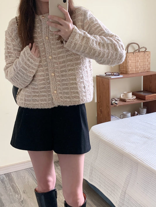 Korean APM Collection Ounce Chanel Styles Beige Cardigan (Instock)