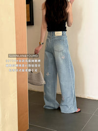 Kelly Designs Four Season Embroidery Butterflies Jeans(Instock)