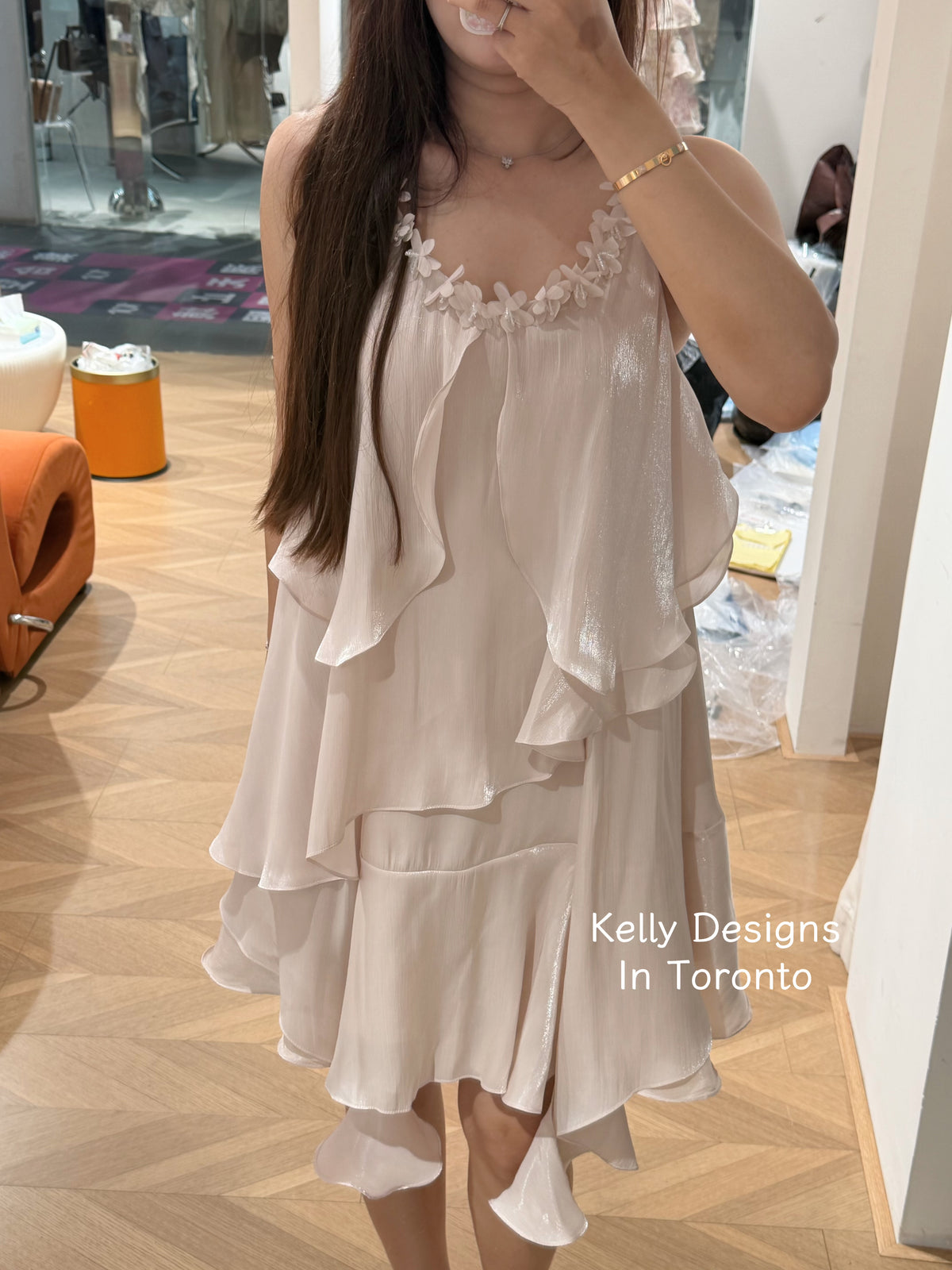 Kelly Designs U Neck Mid Pink Dress (Instock)