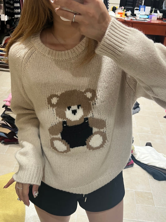 Kelly Designs Bears Wool Beige Sweatshirt (Instock)