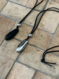 Korean Minimal Drop Pendant Cord Necklace (Instock)