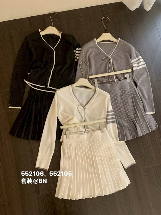 Kelly Designs Knit Cardigan & Skirt Set-3 Colors (Instock)