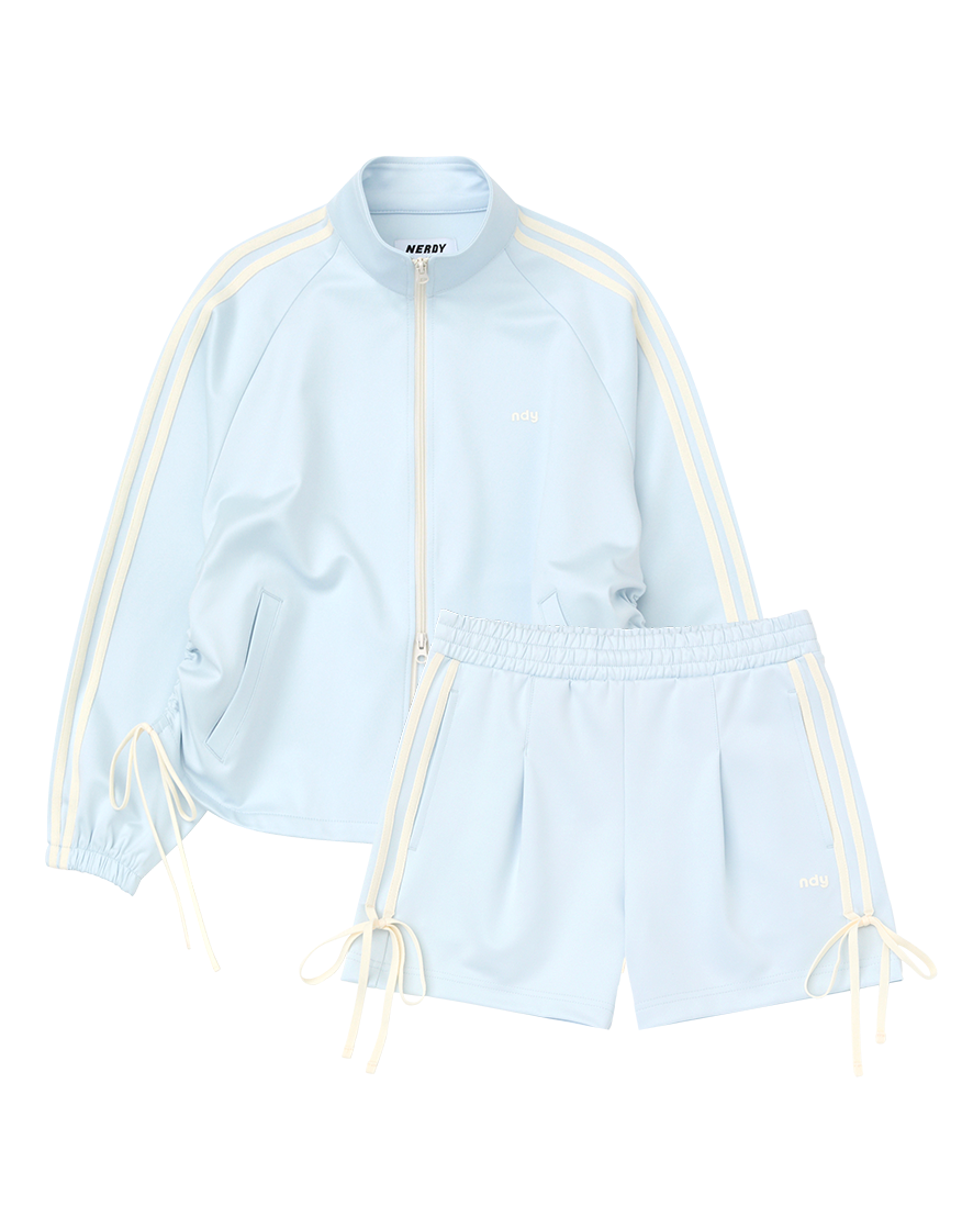 Korean Collection Nerdy 2pcs RIBBON TRACK SHORTS Blue SET (Instock)