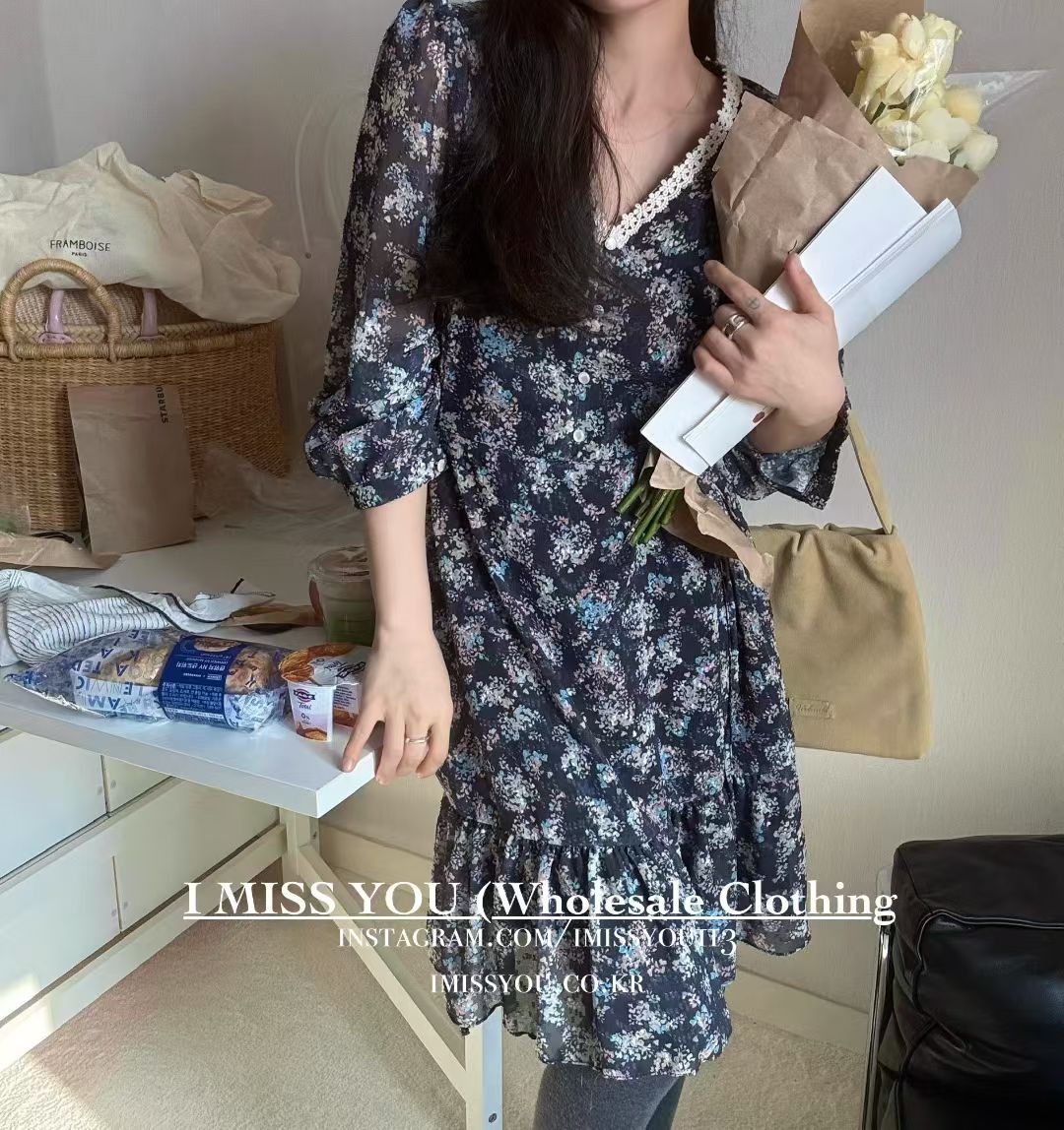 Korean APM Collection I Miss You Black Dress (Instock)