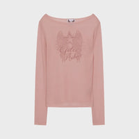 Gila Archive Star Wing Sheer Graphic Long Sleeve Top – Pink (Instock)