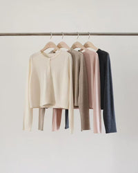 Korean APM Collection Ounce Wool & Silk-Blend Knit Cardigan - 4 Colors (Instock)