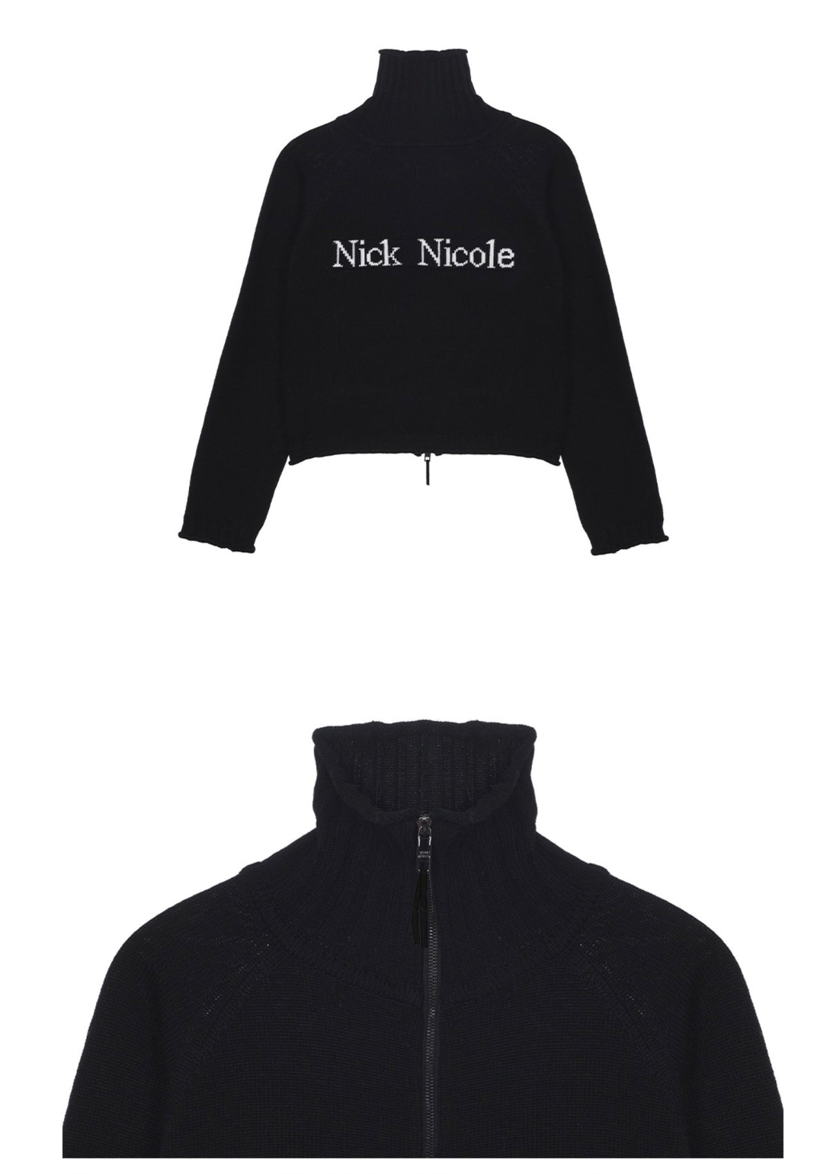 Korean Collection Nick Nicole Jaquard Knit Cardigan-Black (Instock)