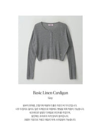 ROLAROLA Basic Linen Cardigan Grey (Instock)