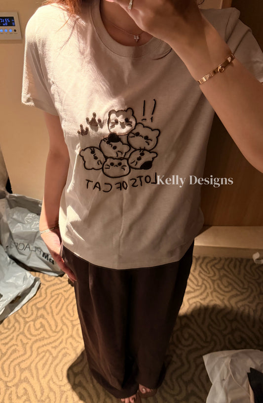 Korean APM Collection Little Dumplings Khaki Tshirt (Instock)