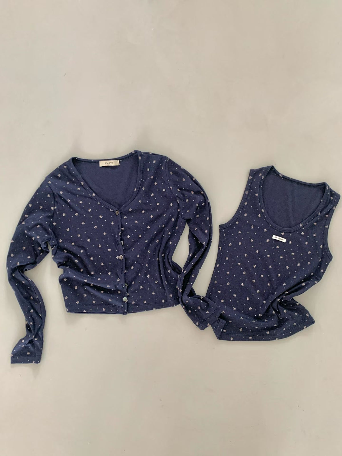 Korean APM Collection Tank Top & Cardigan Set(Instock)