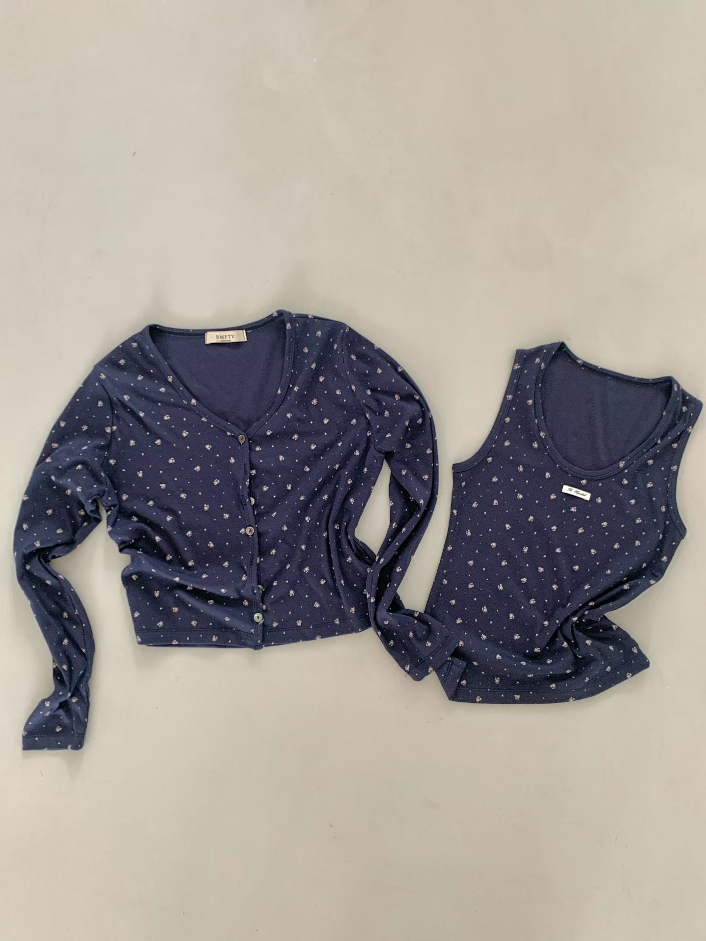 Korean APM Collection Tank Top & Cardigan Set(Instock)