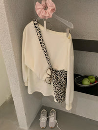 Kelly Designs Off-Shoulder Sweatshirt & Shorts Set - Purple/Beige (Instock)