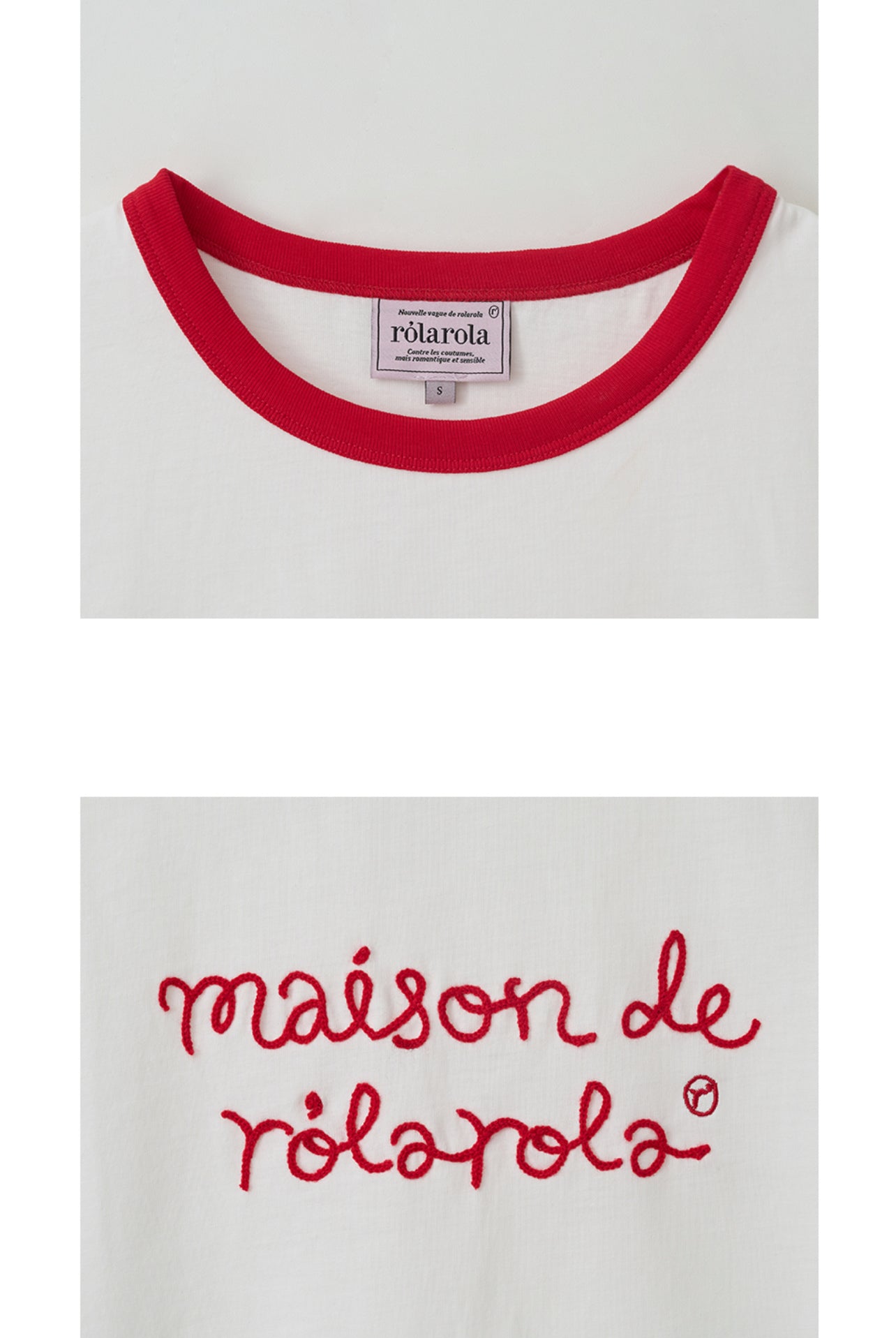 MAISON DE ROLA RINGER T-SHIRT WH+RD (preorder)