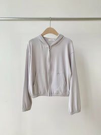 Korean Lightweight Hoodie Zip-Up - Lavender Gray (Instock)