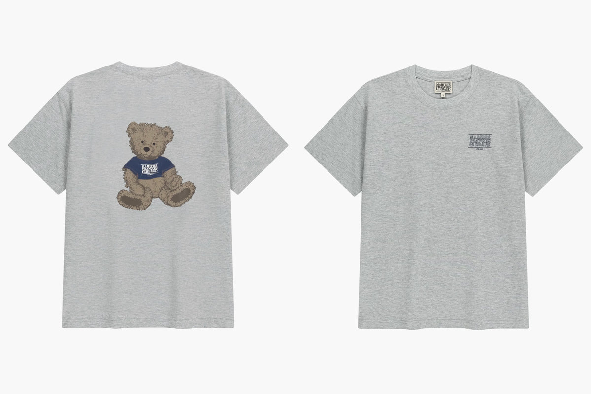 Marithe DOODLE BEAR TEE heather grey (Instock)