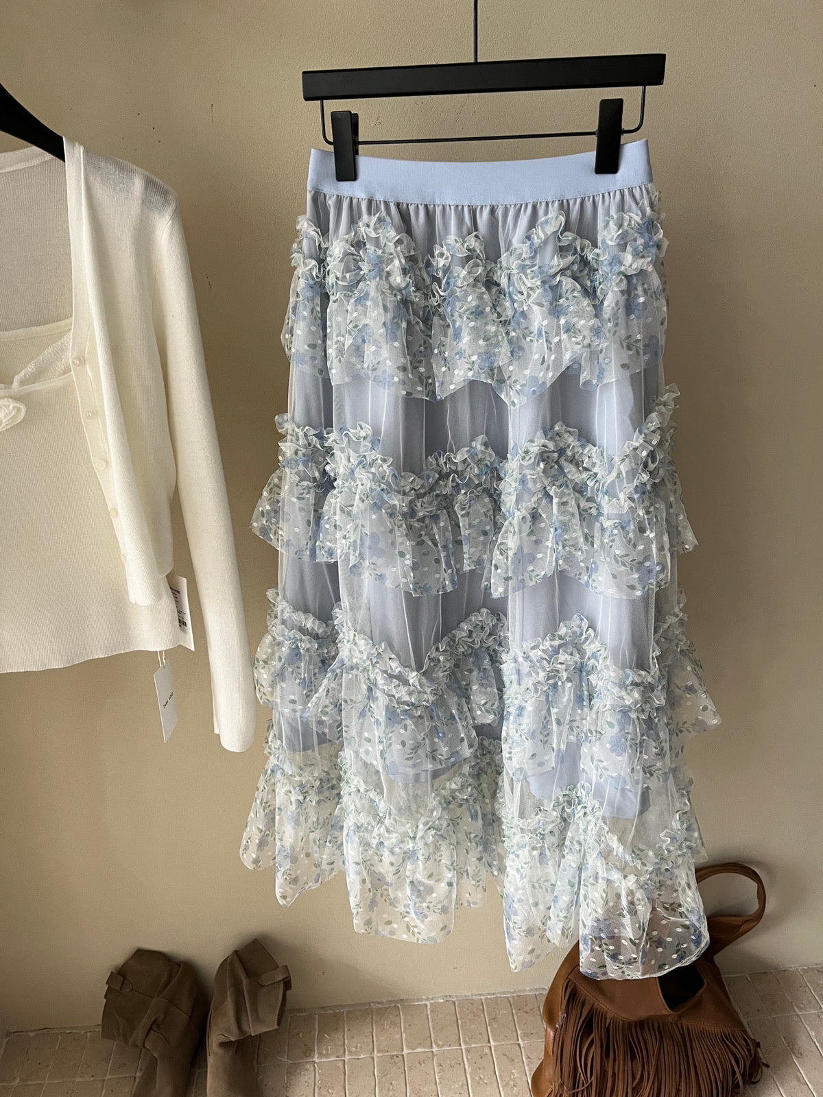 Kelly Designs Romantic Layered Tulle Maxi Skirt – Blue (Instock)