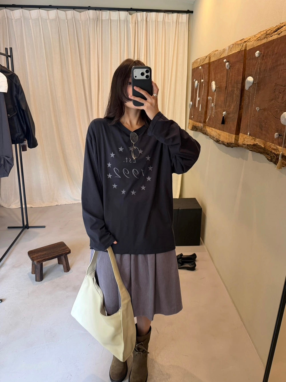 Kelly Designs Oversized Star Graphic Long Sleeve Tee (Instock)